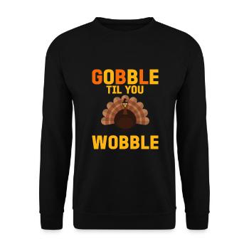 Gobble Til You Wobble Shirt Baby Outfit Toddler - Sweat-shirt Unisexe - noir - Devant - Alina (178cm) & Michal (187cm)