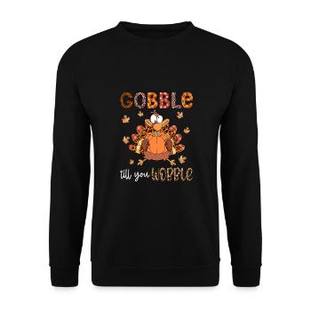 Gobble Til You Wobble Shirt Baby Outfit Toddler - Unisex Sweatshirt - black - Front - Alina (178cm) & Michal (187cm)
