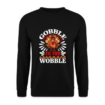 Gobble Til You Wobble Shirt Baby Outfit Toddler - Sweat-shirt Unisexe - noir - Devant - Alina (178cm) & Michal (187cm)