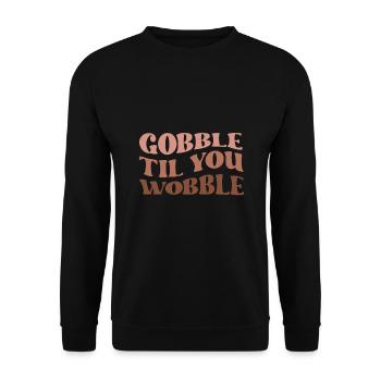 Gobble Til You Wobble Shirt Baby Outfit Toddler - Sweat-shirt Unisexe - noir - Devant - Alina (178cm) & Michal (187cm)