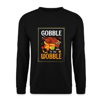 Gobble Til You Wobble Shirt Baby Outfit Toddler - Sweat-shirt Unisexe - noir - Devant - Alina (178cm) & Michal (187cm)