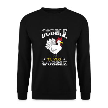 Gobble Til You Wobble Shirt Baby Outfit Toddler - Sweat-shirt Unisexe - noir - Devant - Alina (178cm) & Michal (187cm)