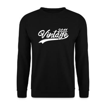 Millésime 2011 Cadeau d’anniversaire 2011 - Sweat-shirt Unisexe - noir - Devant - Alina (178cm) & Michal (187cm)