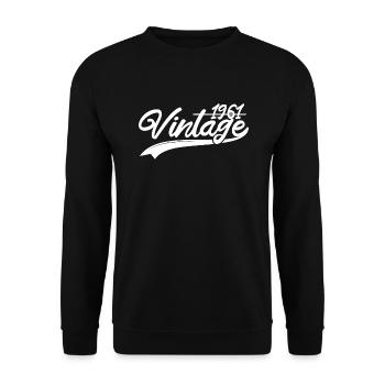 Vintage 1961 Birthday Gift 1961 - Unisex Sweatshirt - black - Front - Alina (178cm) & Michal (187cm)