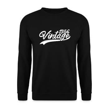 Vintage 1956 Birthday Gift 1956 - Unisex Sweatshirt - black - Front - Alina (178cm) & Michal (187cm)