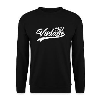 Vintage 1963 Geburtstagsgeschenk 1963 - Unisex Pullover - Schwarz - Vorne - Alina (178cm) & Michal (187cm)