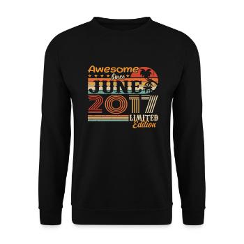 Juin 2017 Retro Vintage Juni 2017 anniversaire - Sweat-shirt Unisexe - noir - Devant - Alina (178cm) & Michal (187cm)
