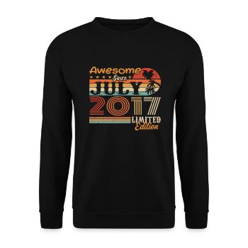 Juli 2017 Juli Geburtstagsgeschenk Juli 2017 - Unisex Pullover - Schwarz - Vorne - Alina (178cm) & Michal (187cm)