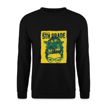 Hallo 5. Klasse Unordentliche Brötchen Mädchen Süßes Herz Zurück - Unisex Pullover - Schwarz - Vorne - Alina (178cm) & Michal (187cm)
