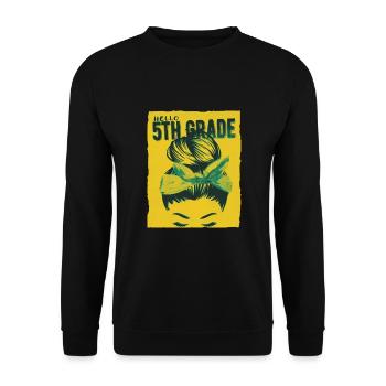 Hallo 5. Klasse Unordentliche Brötchen Mädchen Süßes Herz Zurück - Unisex Pullover - Schwarz - Vorne - Alina (178cm) & Michal (187cm)