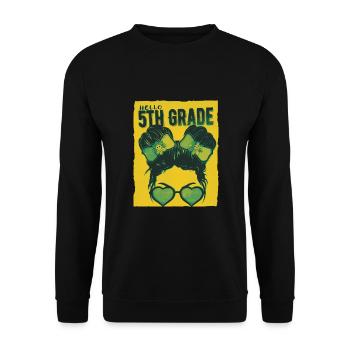 Hallo 5. Klasse Unordentliche Brötchen Mädchen Süßes Herz Zurück - Unisex Pullover - Schwarz - Vorne - Alina (178cm) & Michal (187cm)