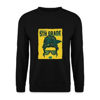 Hallo 5. Klasse Unordentliche Brötchen Mädchen Süßes Herz Zurück - Unisex Pullover - Schwarz - Vorne - Alina (178cm) & Michal (187cm)