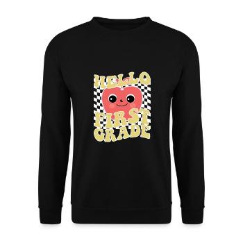Hello 1st Grade Back To School First Day - Unisex Sweatshirt - black - Front - Alina (178cm) & Michal (187cm)