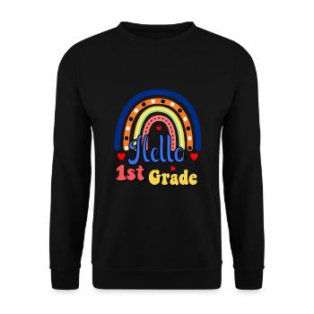 Hello 1st Grade Back To School First Day - Unisex Sweatshirt - black - Front - Alina (178cm) & Michal (187cm)