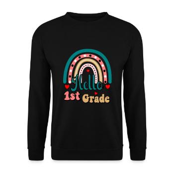 Hello 1st Grade Back To School First Day - Unisex Sweatshirt - black - Front - Alina (178cm) & Michal (187cm)