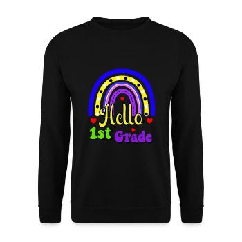 Hello 1st Grade Back To School First Day - Unisex Sweatshirt - black - Front - Alina (178cm) & Michal (187cm)