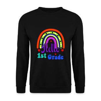 Hello 1st Grade Back To School First Day - Unisex Sweatshirt - black - Front - Alina (178cm) & Michal (187cm)