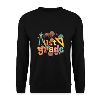 Hello 1st Grade Back To School First Day - Unisex Sweatshirt - black - Front - Alina (178cm) & Michal (187cm)