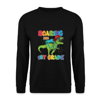 Hello 1st Grade Back To School First Day - Unisex Sweatshirt - black - Front - Alina (178cm) & Michal (187cm)