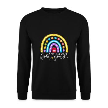 Hello 1st Grade Back To School First Day - Unisex Sweatshirt - black - Front - Alina (178cm) & Michal (187cm)