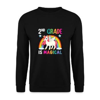 Second Grade Rainbow Girls Boys Teacher Team 2nd - Unisex Sweatshirt - black - Front - Alina (178cm) & Michal (187cm)
