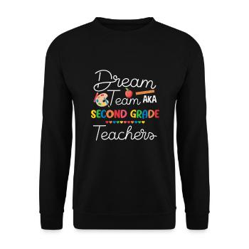 Zweite Klasse Rainbow Girls Jungen Lehrerteam 2. - Unisex Pullover - Schwarz - Vorne - Alina (178cm) & Michal (187cm)