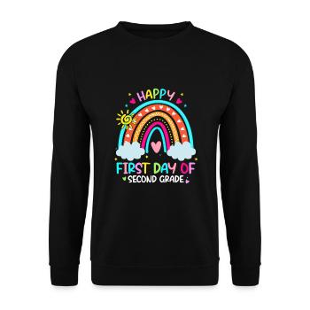 Second Grade Rainbow Girls Boys Teacher Team 2nd - Unisex Sweatshirt - black - Front - Alina (178cm) & Michal (187cm)