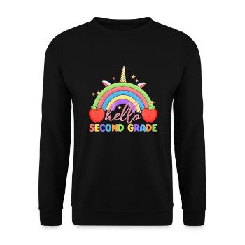 Zweite Klasse Rainbow Girls Jungen Lehrerteam 2. - Unisex Pullover - Schwarz - Vorne - Alina (178cm) & Michal (187cm)