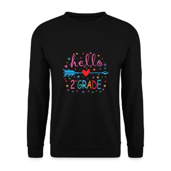 Zweite Klasse, Regenbogen, Mädchen, Jungen, Lehrerteam, 2. - Unisex Pullover - Schwarz - Vorne - Alina (178cm) & Michal (187cm)