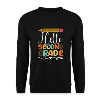 Zweite Klasse, Regenbogen, Mädchen, Jungen, Lehrerteam, 2. - Unisex Pullover - Schwarz - Vorne - Alina (178cm) & Michal (187cm)