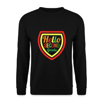 Zweite Klasse, Regenbogen, Mädchen, Jungen, Lehrerteam, 2. - Unisex Pullover - Schwarz - Vorne - Alina (178cm) & Michal (187cm)