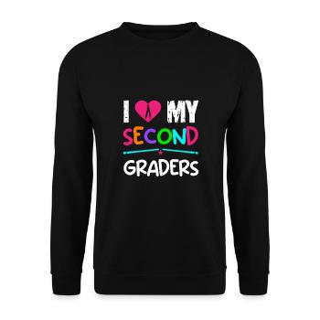 Zweite Klasse Rainbow Girls Jungen Lehrerteam 2. - Unisex Pullover - Schwarz - Vorne - Alina (178cm) & Michal (187cm)