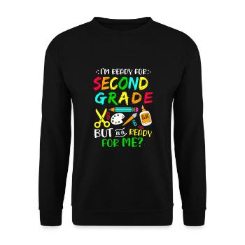 Second Grade Rainbow Girls Boys Teacher Team 2nd - Unisex Sweatshirt - black - Front - Alina (178cm) & Michal (187cm)