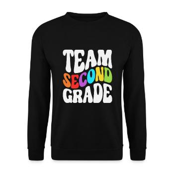 Zweite Klasse Rainbow Girls Jungen Lehrerteam 2. - Unisex Pullover - Schwarz - Vorne - Alina (178cm) & Michal (187cm)