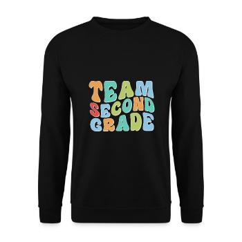 Zweite Klasse Rainbow Girls Jungen Lehrerteam 2. - Unisex Pullover - Schwarz - Vorne - Alina (178cm) & Michal (187cm)