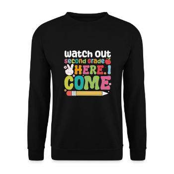 Second Grade Rainbow Girls Boys Teacher Team 2nd - Unisex Sweatshirt - black - Front - Alina (178cm) & Michal (187cm)
