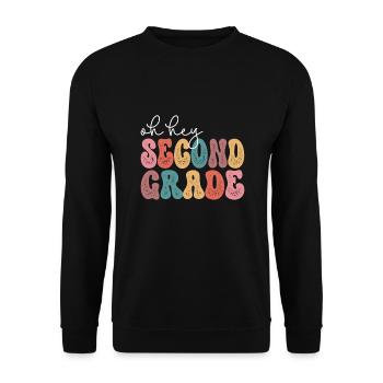 Zweite Klasse Rainbow Girls Jungen Lehrerteam 2. - Unisex Pullover - Schwarz - Vorne - Alina (178cm) & Michal (187cm)