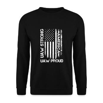 UAW fort UAW Proud Union Pride UAW Laborer - Sweat-shirt Unisexe - noir - Devant - Alina (178cm) & Michal (187cm)