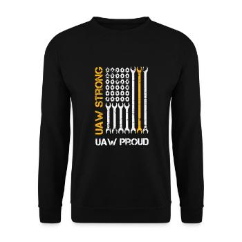 UAW Strong UAW Proud Union Pride UAW Laborer - Unisex Sweatshirt - black - Front - Alina (178cm) & Michal (187cm)