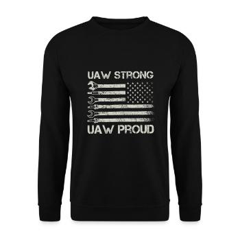 UAW fort UAW Proud Union Pride UAW Laborer - Sweat-shirt Unisexe - noir - Devant - Alina (178cm) & Michal (187cm)