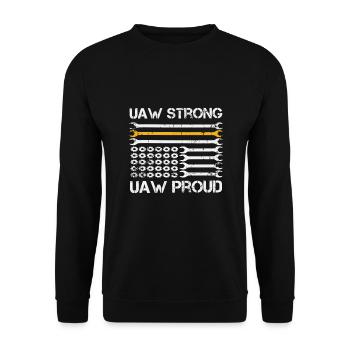 UAW Strong UAW Proud Union Pride UAW Laborer - Unisex Sweatshirt - black - Front - Alina (178cm) & Michal (187cm)