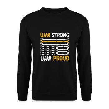 UAW fort UAW Proud Union Pride UAW Laborer - Sweat-shirt Unisexe - noir - Devant - Alina (178cm) & Michal (187cm)
