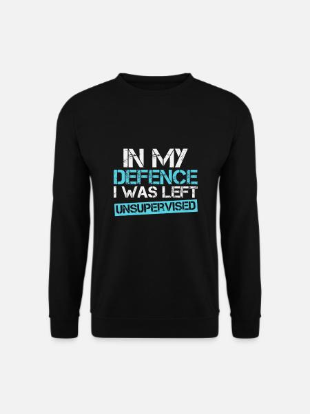 Cool Funny tee In My Defense I Was Left - Unisex Sweatshirt - black