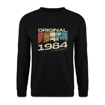 1984 Vintage Vintage Retro Birthday Gift - Unisex Sweatshirt - black - Front - Alina (178cm) & Michal (187cm)