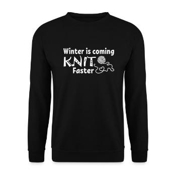 Knit Faster - Unisex Pullover - Schwarz - Vorne - Alina (178cm) & Michal (187cm)