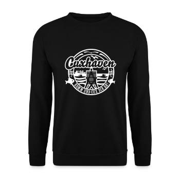 Cuxhaven Spruch Cux dir an - Unisex Pullover - Schwarz - Vorne - Alina (178cm) & Michal (187cm)