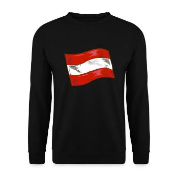 Drapeau de l’Autriche Drapeau autrichien AT - Sweat-shirt Unisexe - noir - Devant - Alina (178cm) & Michal (187cm)