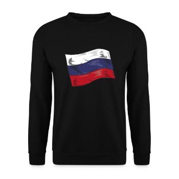 Drapeau de russie Vintage Drapeau russe d’occasion Look - Sweat-shirt Unisexe - noir - Devant - Alina (178cm) & Michal (187cm)