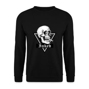Tatouage de crâne encré - Sweat-shirt Unisexe - noir - Devant - Alina (178cm) & Michal (187cm)