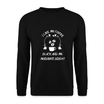 Café Espresso Café - Sweat-shirt Unisexe - noir - Devant - Alina (178cm) & Michal (187cm)
